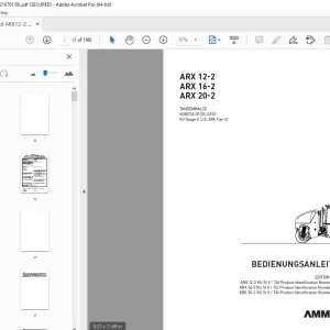 AMMANN ARX 12-2 ARX 16-2 ARX 20-2 TANDEMWALZE BEDIENUNGSANLEITUNG PDF