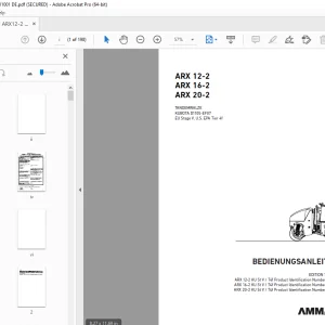 AMMANN ARX 12-2 ARX 16-2 ARX 20-2 TANDEMWALZE BEDIENUNGSANLEITUNG PDF