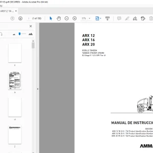 AMMANN ARX 12 ARX 16 ARX 20 RODILLO TÁNDEM MANUAL DE INSTRUCCIONES PDF