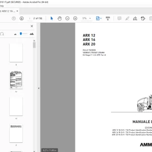 AMMANN ARX 12 ARX 16 ARX 20 RULLO TANDEM MANUALE D‘USO PDF