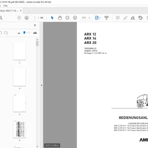 AMMANN ARX 12 ARX 16 ARX 20 TANDEMWALZE BEDIENUNGSANLEITUNG PDF