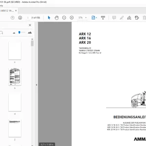 AMMANN ARX 12 ARX 16 ARX 20 TANDEMWALZE BEDIENUNGSANLEITUNG PDF