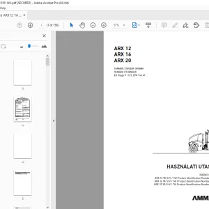 AMMANN ARX 12 ARX 16 ARX 20 YANMAR 3TNV80F-SPAMM HASZNÁLATI UTASÍTÁS PDF