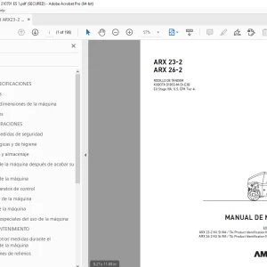 AMMANN ARX 23-2 ARX 26-2 RODILLO DE TÁNDEM MANUAL DE MANEJO PDF