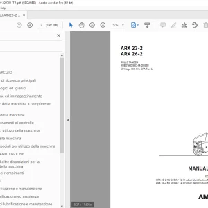 AMMANN ARX 23-2 ARX 26-2 RULLO TANDEM MANUALE D’USO PDF