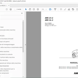 AMMANN ARX 23-2 ARX 26-2 RULLO TANDEM MANUALE D‘USO PDF