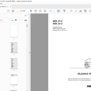 AMMANN ARX 23-2 ARX 26-2 TANDEMOVÝ VÁLEC DÍLENSKÁ PŘÍRUČKA PDF