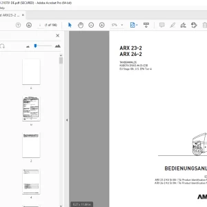 AMMANN ARX 23-2 ARX 26-2 TANDEMWALZE BEDIENUNGSANLEITUNG - PDF