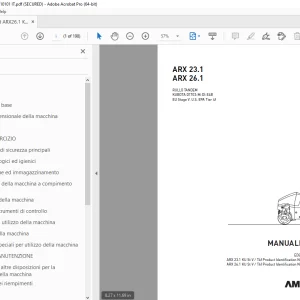 AMMANN ARX 23.1 ARX 26.1 RULLO TANDEM MANUALE D’USO PDF