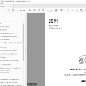 AMMANN ARX 23.1 ARX 26.1 ROULEAU TANDEM MANUEL D'UTILISATION PDF