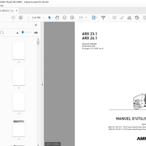 AMMANN ARX 23.1 ARX 26.1 ROULEAU TANDEM MANUEL D'UTILISATION PDF
