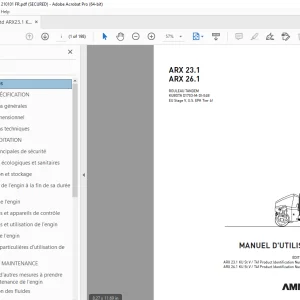 AMMANN ARX 23.1 ARX 26.1 ROULEAU TANDEM MANUEL D'UTILISATION  PDF