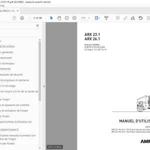 AMMANN ARX 23.1 ARX 26.1 ROULEAU TANDEM MANUEL D'UTILISATION PDF