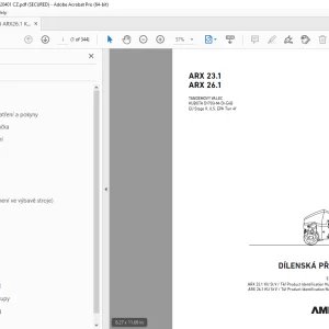 AMMANN ARX 23.1 ARX 26.1 TANDEMOVÝ VÁLEC DÍLENSKÁ PŘÍRUČKA PDF