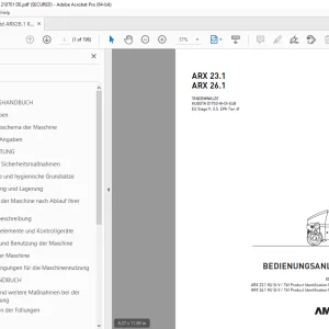 AMMANN ARX 23.1 ARX 26.1 TANDEMWALZE BEDIENUNGSANLEITUNG PDF
