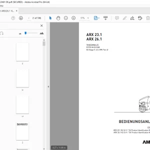 AMMANN ARX 23.1 ARX 26.1 TANDEMWALZE BEDIENUNGSANLEITUNG PDF