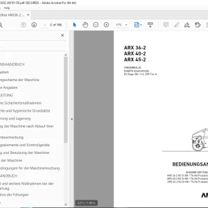 AMMANN ARX 36-2 ARX 40-2 ARX 45-2 BEDIENUNGSANLEITUNG PDF