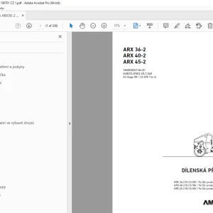 AMMANN ARX 36-2 ARX 40-2 ARX 45-2 DÍLENSKÁ PŘÍRUČKA PDF