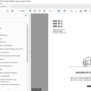 AMMANN ARX 36-2 ARX 40-2 ARX 45-2 HASZNÁLATI UTASÍTÁS PDF