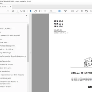 AMMANN ARX 36-2 ARX 40-2 ARX 45-2 MANUAL DE INSTRUCCIONES PDF