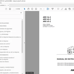 AMMANN ARX 36-2 ARX 40-2 ARX 45-2 MANUAL DE INSTRUCCIONES PDF