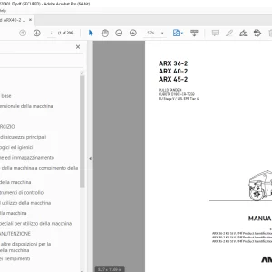 AMMANN ARX 36-2 ARX 40-2 ARX 45-2 MANUALE D’USO PDF