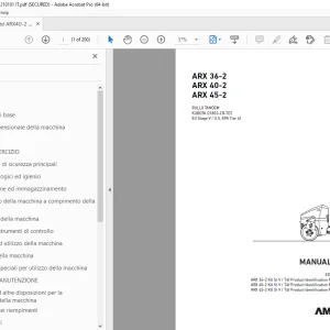AMMANN ARX 36-2 ARX 40-2 ARX 45-2 MANUALE D’USO PDF