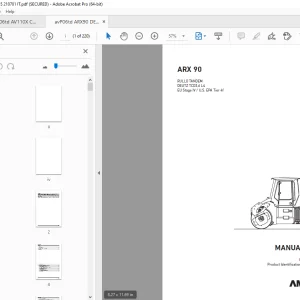 AMMANN ARX 90 RULLO TANDEM MANUALE D‘USO 3008235 PDF