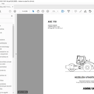 AMMANN ASC 110 KEZELÉSI UTASÍTÁS 3018160 PDF