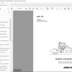 AMMANN ASC 110 MONOBILLE MANUEL UTILISATEUR 3001328 PDF