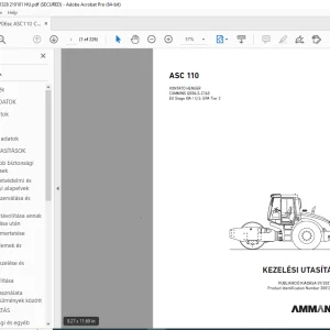 AMMANN ASC 110 VONTATÓ HENGER KEZELÉSI UTASÍTÁS 3001328 PDF