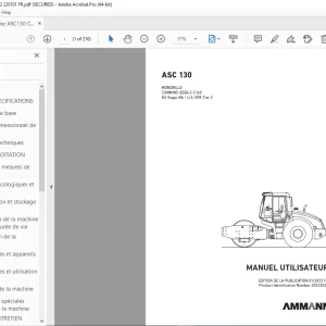 AMMANN ASC 130 MONOBILLE MANUEL UTILISATEUR 3022302 PDF