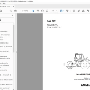 AMMANN ASC 150 RULLO DI TRAZIONE MANUALE D‘USO 3001330 PDF