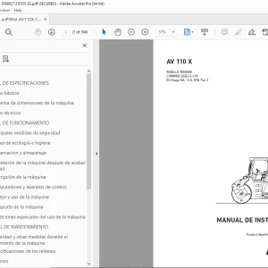 AMMANN AV 110 X RODILLO TÁNDEM MANUAL DE INSTRUCCIONES 3009927 PDF