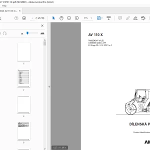 AMMANN AV 110 X TANDEMOVÝ VÁLEC DÍLENSKÁ PŘÍRUČKA 3009927 PDF