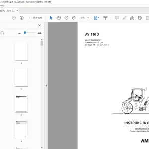 AMMANN AV 110 X WALEC TANDEMOWY INSTRUKCJA OBSŁUGI 3009927 PDF