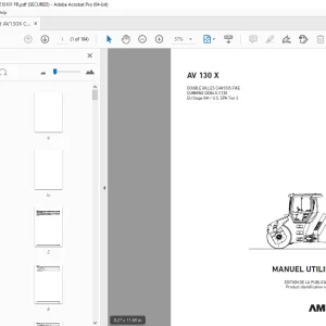 AMMANN AV 130 X DOUBLE BILLES CHÂSSIS FIXE MANUEL UTILISATEUR 3001210 PDF