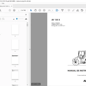 AMMANN AV 130 X RODILLO TÁNDEM MANUAL DE INSTRUCCIONES 3001210 PDF