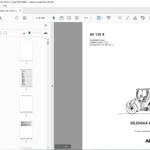 AMMANN AV 130 X TANDEMOVÝ VÁLEC DÍLENSKÁ PŘÍRUČKA 3001210 PDF
