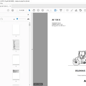 AMMANN AV 130 X TANDEMOVÝ VÁLEC DÍLENSKÁ PŘÍRUČKA 3007848 PDF