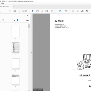 AMMANN AV 130 X TANDEMOVÝ VÁLEC DÍLENSKÁ PŘÍRUČKA 4022136 PDF