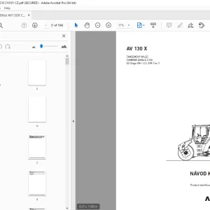 AMMANN AV 130 X TANDEMOVÝ VÁLEC NÁVOD K OBSLUZE 3001210 PDF