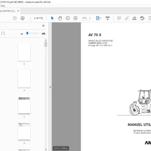 AMMANN AV 70 X DOUBLE BILLES CHÂSSIS FIXE MANUEL UTILISATEUR 3008841 PDF