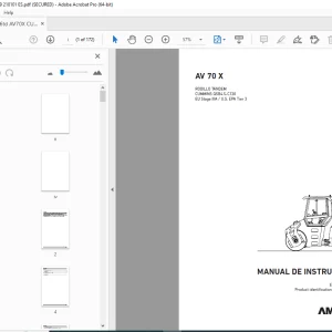 AMMANN AV 70 X RODILLO TÁNDEM MANUAL DE INSTRUCCIONES 3003159 PDF