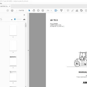 AMMANN AV 70 X RULLO TANDEM MANUALE D‘USO 3008841 PDF