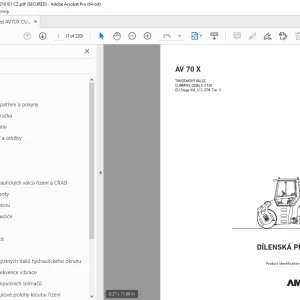 AMMANN AV 70 X TANDEMOVÝ VÁLEC DÍLENSKÁ PŘÍRUČKA 3003159 PDF