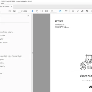AMMANN AV 70 X TANDEMOVÝ VÁLEC DÍLENSKÁ PŘÍRUČKA 3008841 PDF