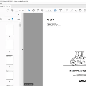 AMMANN AV 70 X WALEC TANDEMOWY INSTRUKCJA OBSŁUGI 3003159 PDF