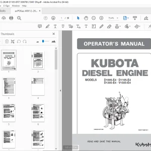 AMMANN KUBOTA D1005-E4 D1105-E4 D1305-E4 V1505-E4 OPERATOR 'S MANUAL PDF