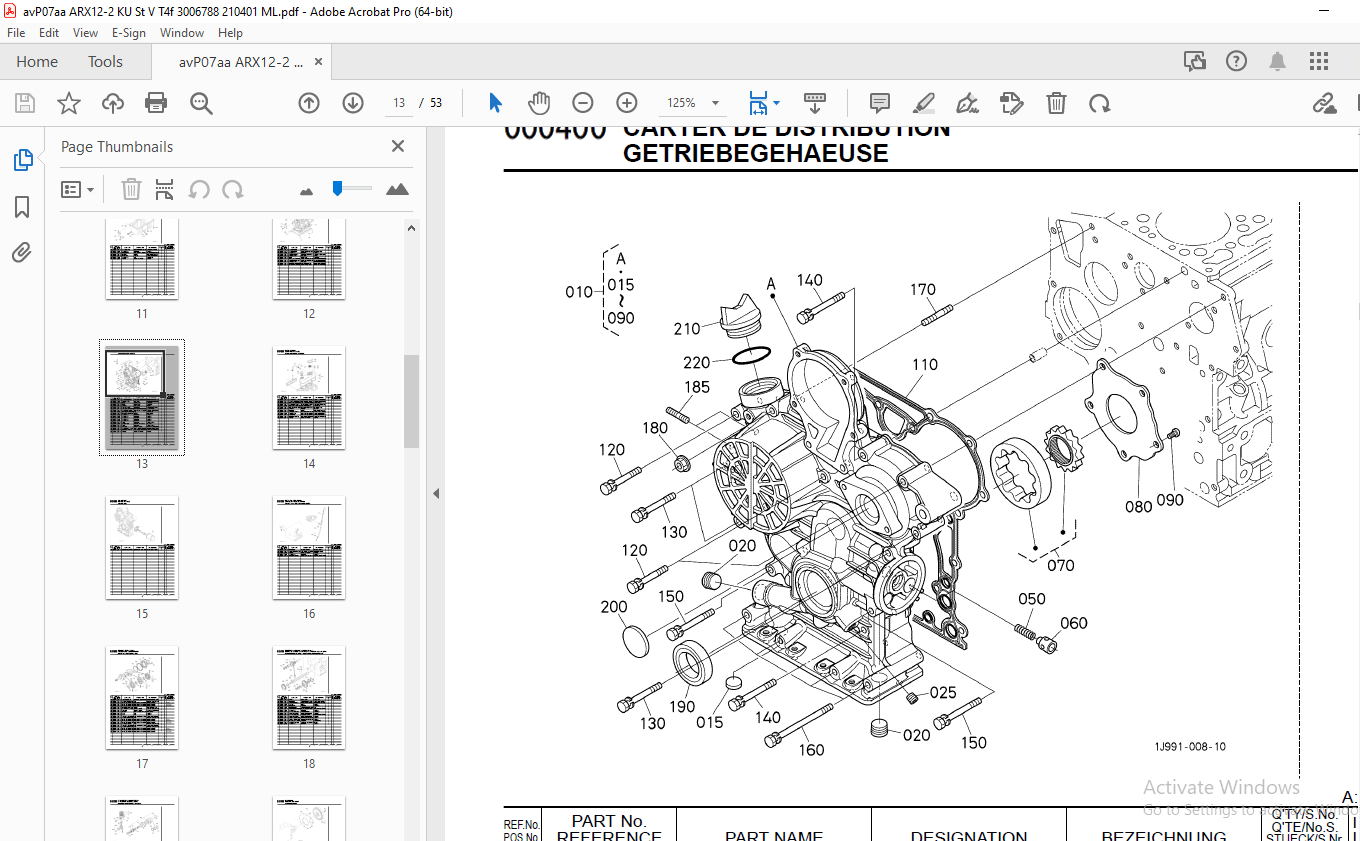 AMMANN KUBOTA D1105-E4B-AMN-2 DIESEL ENGINE PART MANUAL PDF ...